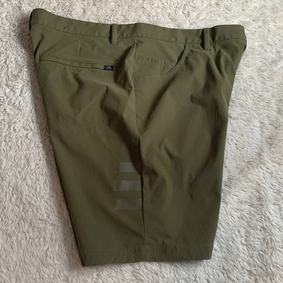 Mens adidas adicross hybrid golf shorts size 38 green 3 stripe leg logo - Picture 6 of 6